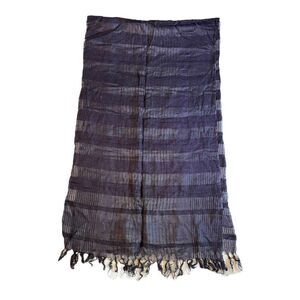 Accessory Street Blue Sheer Striped Woven Scarf Shawl Wrap Knitted 20.25x72